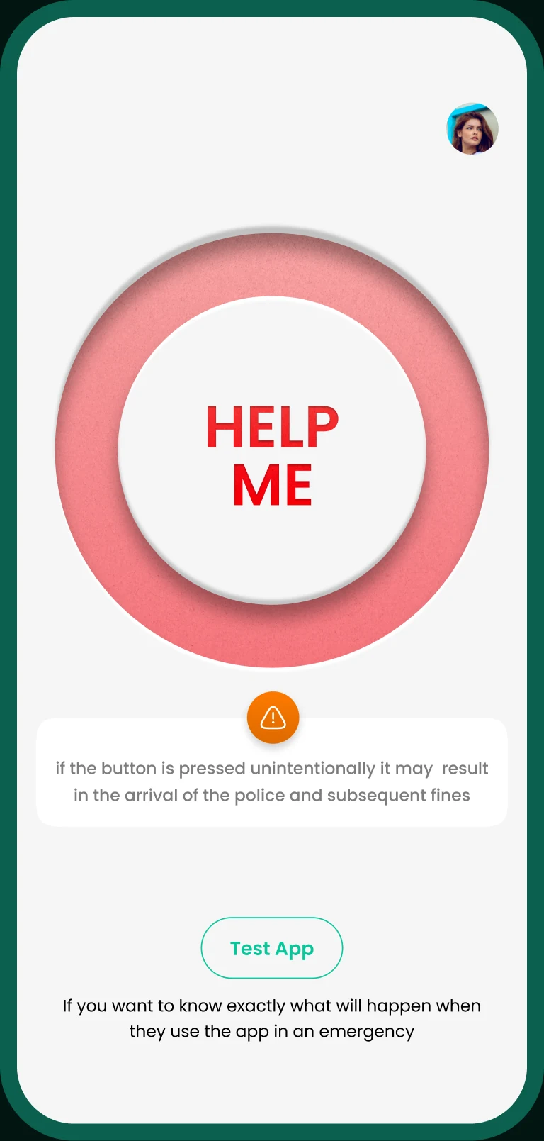 Main page with the red Help Me button