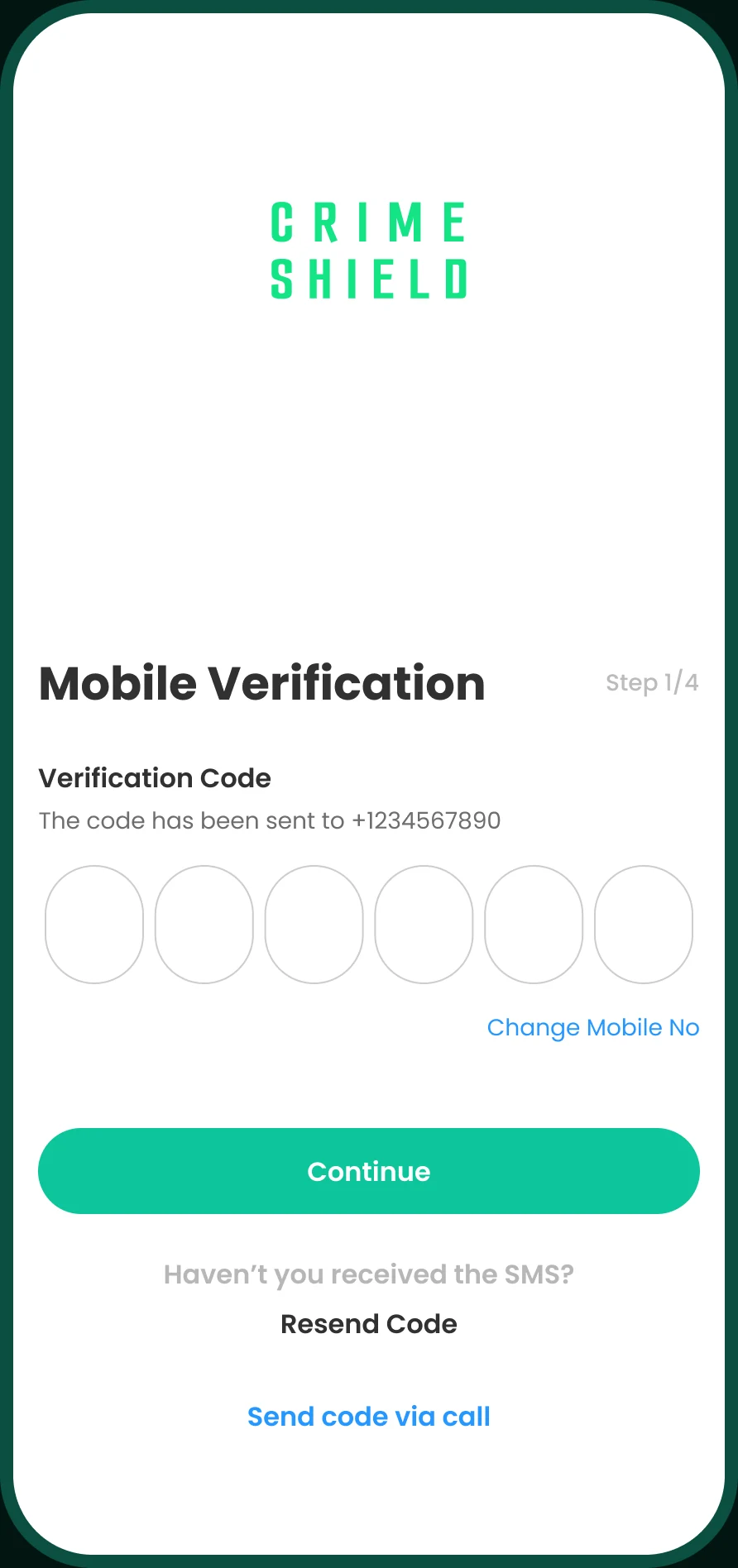 Mobile verification with a six-digit code