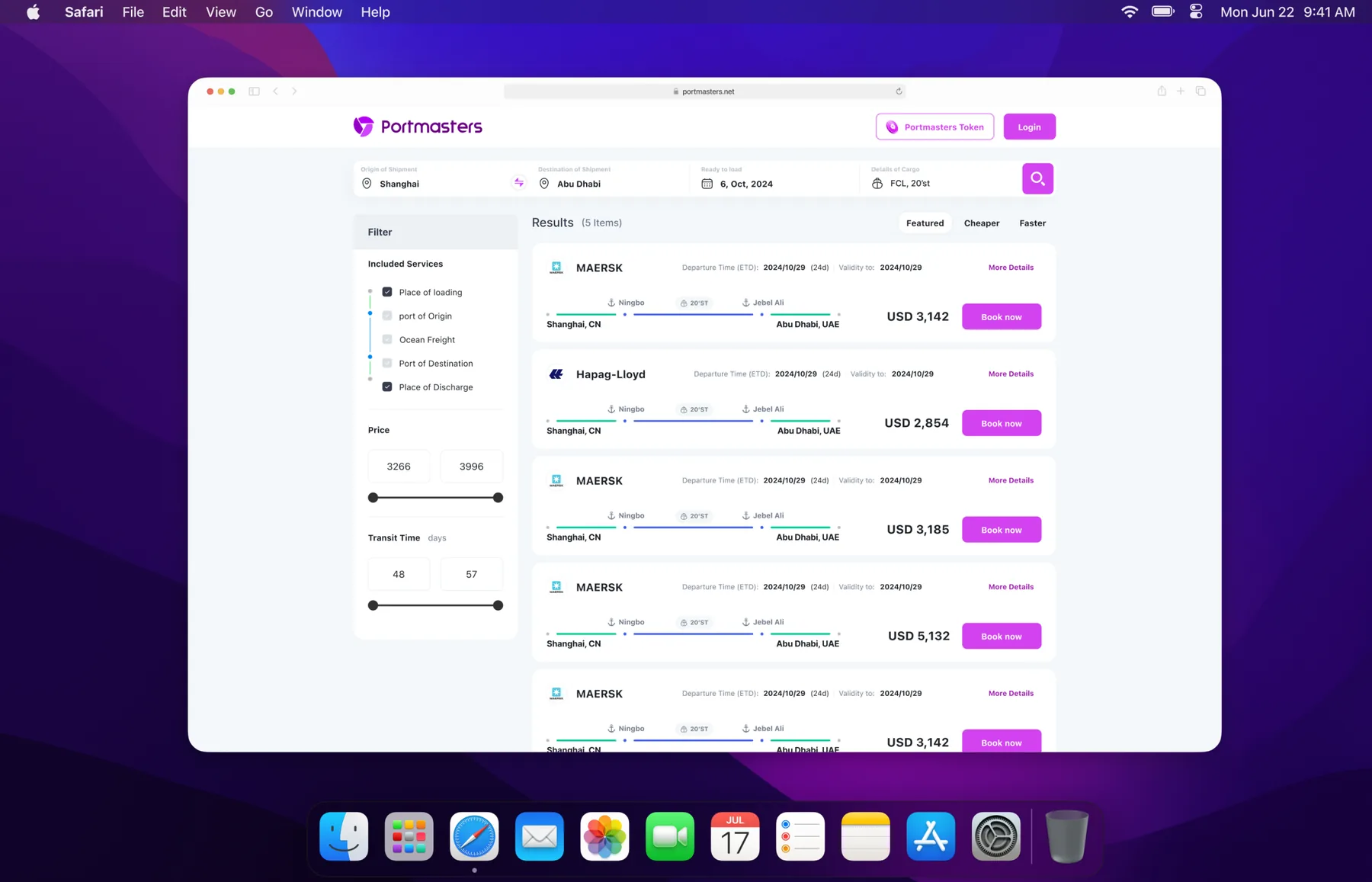 Rate search results page in a browser